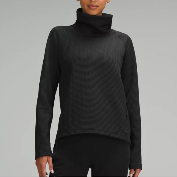 lululemon athletica Tops - LULULEMON Waffle-Knit Funnel-Neck Long-Sleeve Shirt
